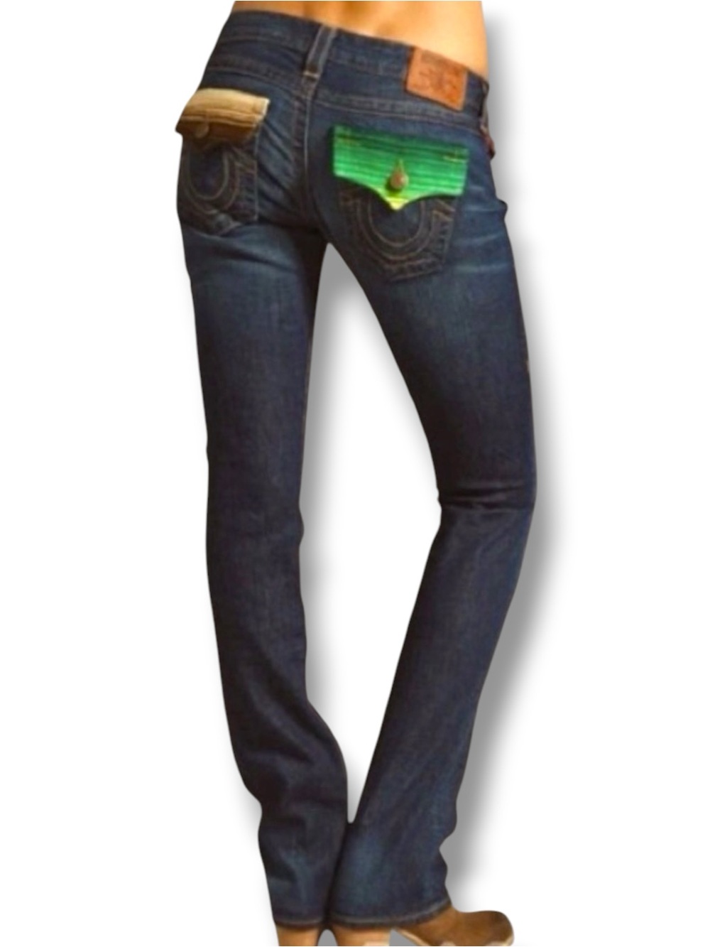 TRUE RELIGION Billy Baja Straight Jeans NWT Size 27 Color Sad Gridiron